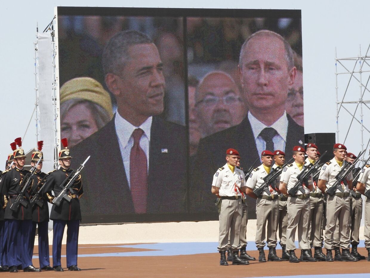 Владимир Путин и Барак Обама на праздновании 70-летия высадки в Нормандии