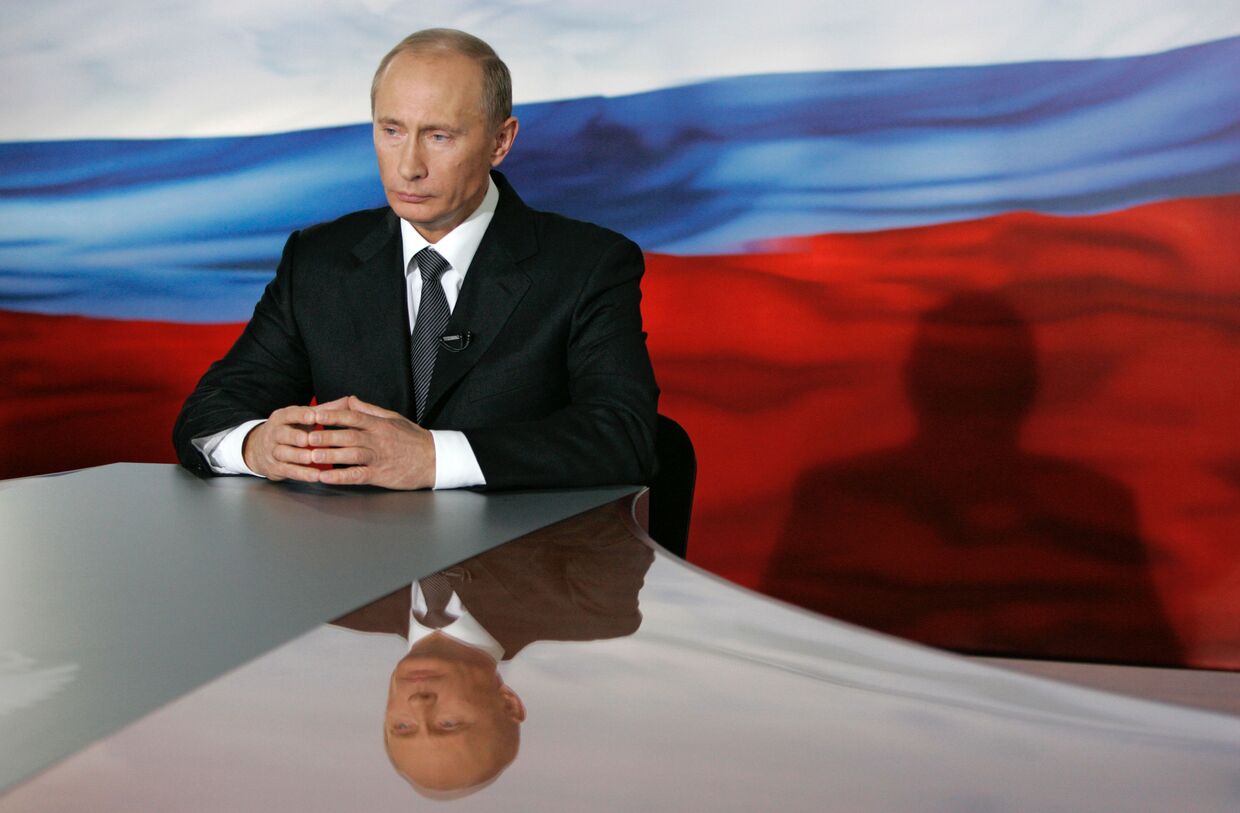 Президент РФ В.Путин выступил с телеобращением