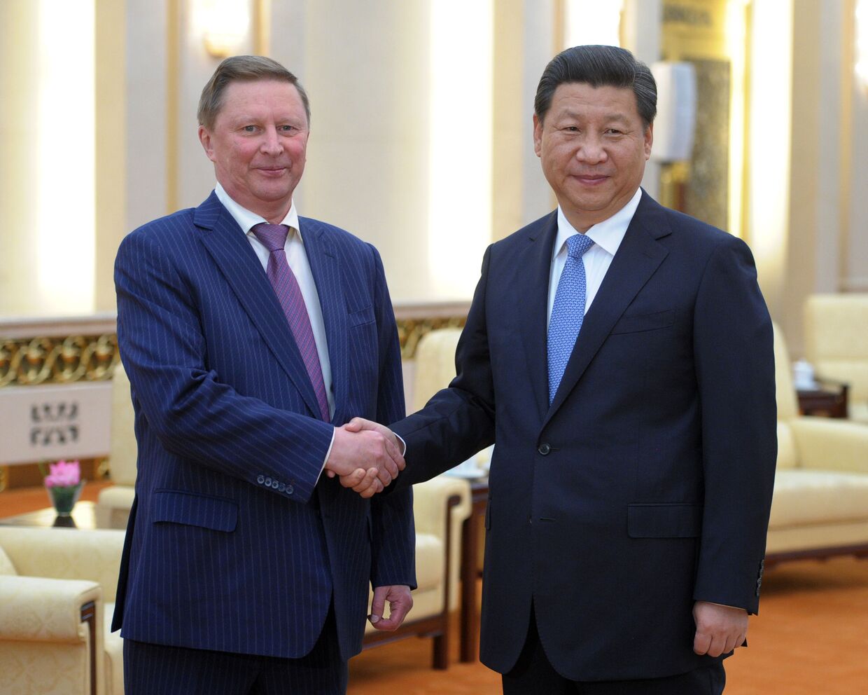 Сергей Иванов и председатель КНР Си Цзиньпин во время рабочей встречи в Пекине