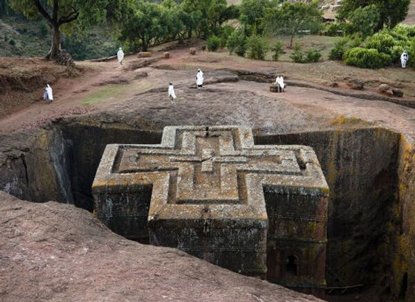Вид на Церковь Святого Георгия, Эфиопия
