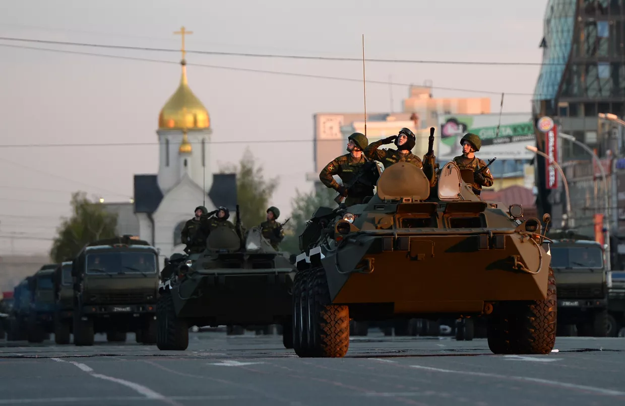 Репетиция парада Победы в Новосибирске