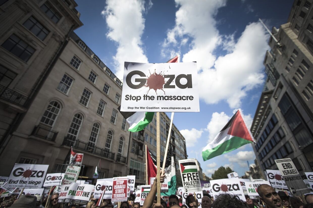 Митинг в Лондоне против израильской операции в секторе Газа 