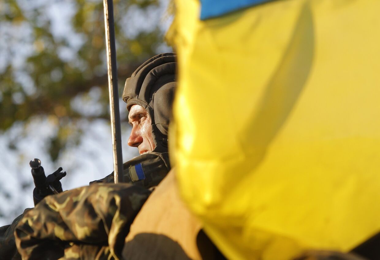 Украинский солдат в Мариуполе