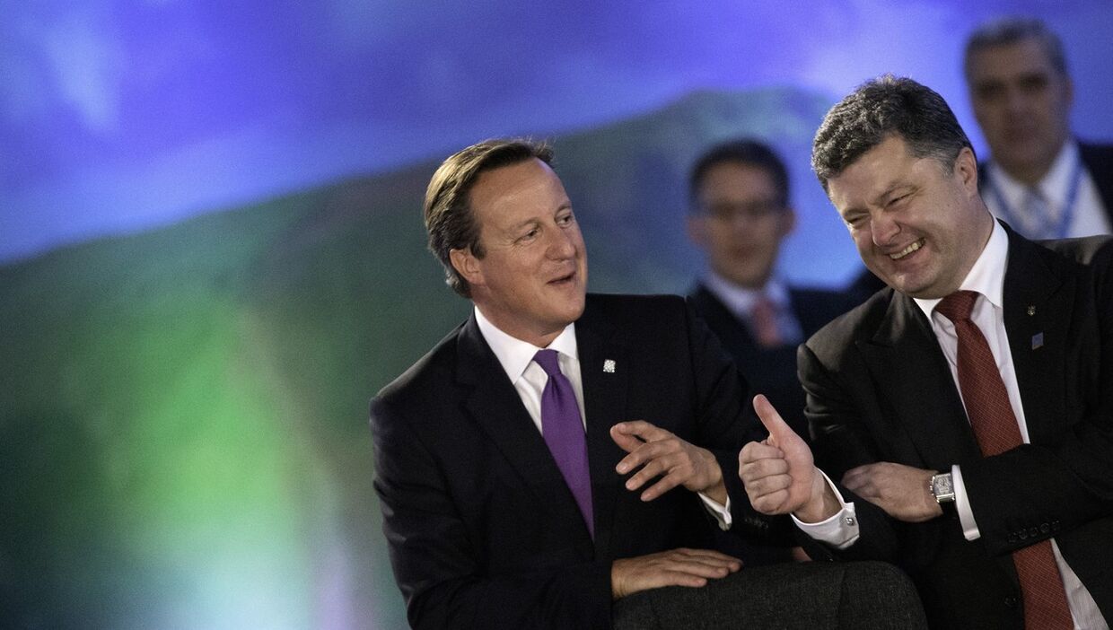 Премьер-министр Великобритании Дэвид Кэмерон и президент Украины Петр Порошенко на саммите НАТО в Уэльсе