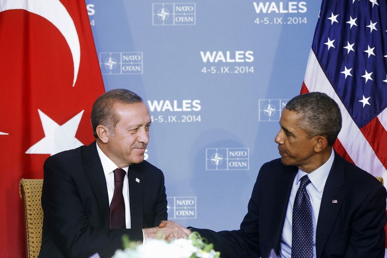 Барак Обама и Реджеп Тайип Эрдоган на саммите НАТО в Уэльсе