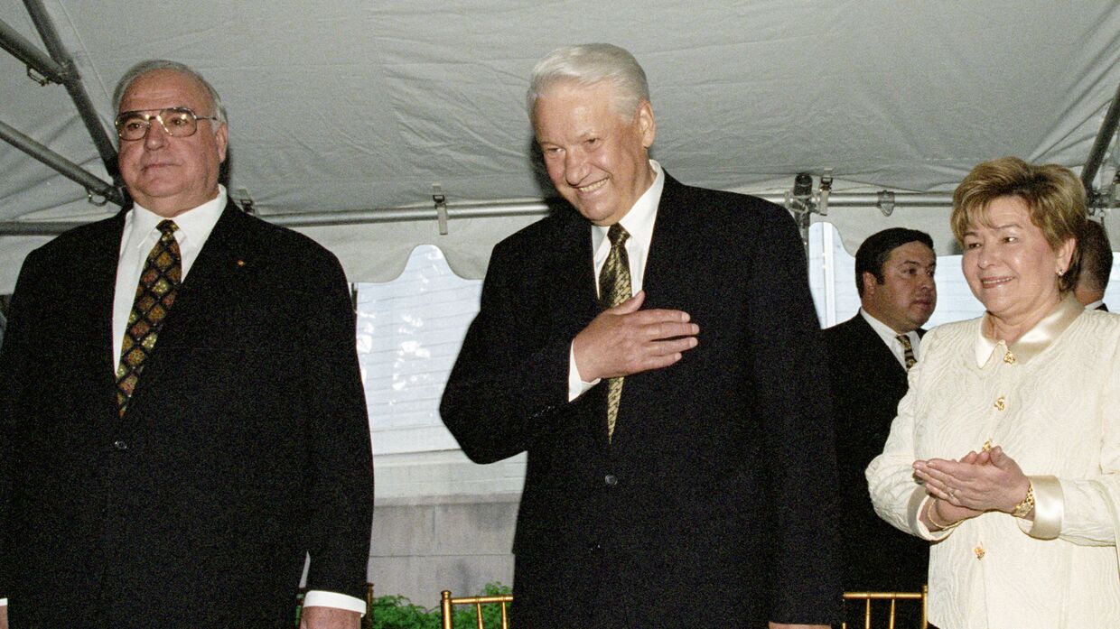 Гельмут Коль и Борис Ельцин