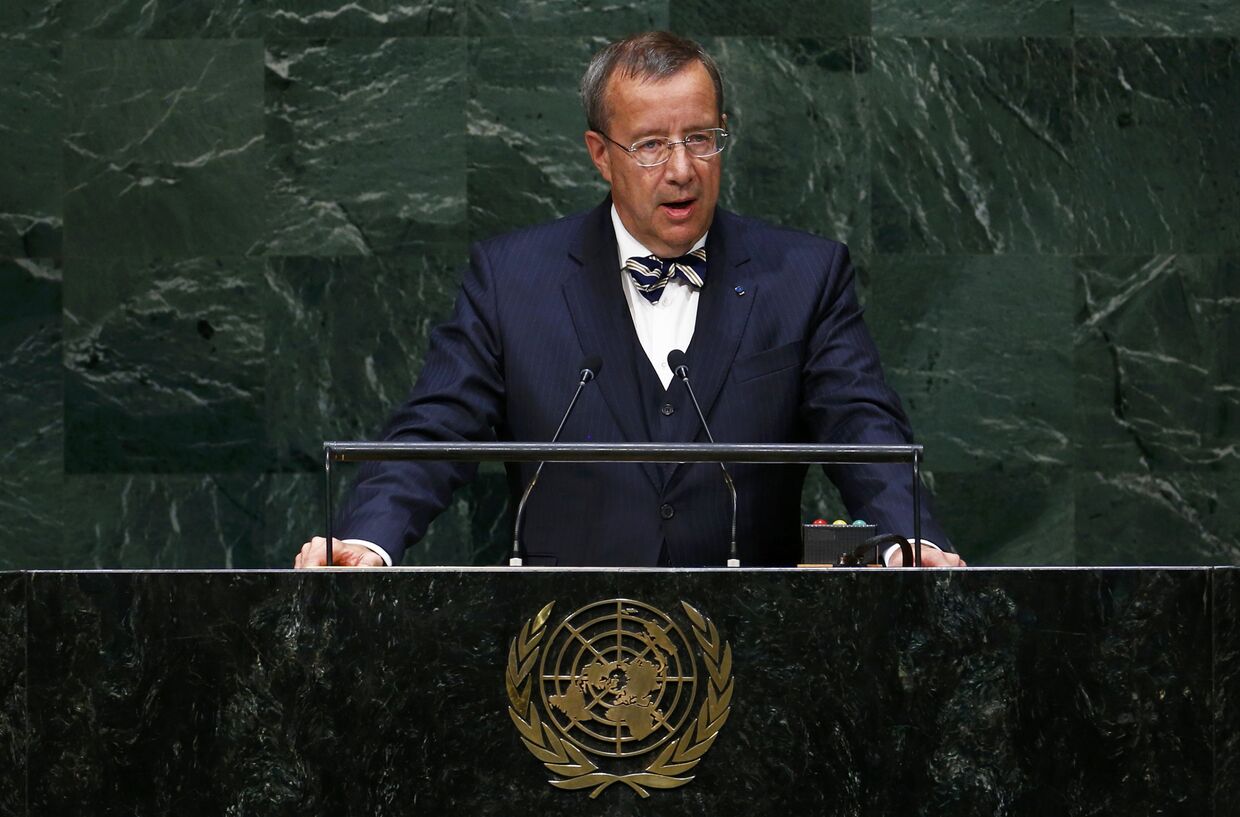 Президент Эстонии Тоомас Ильвес выступает на 69-й сессии Генеральной Ассамблеи ООН