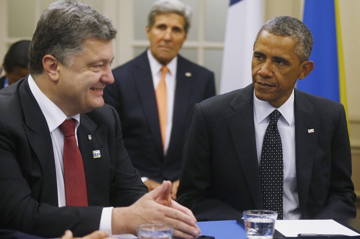 Петр Порошенко и Барак Обама на саммите НАТО в Уэльсе