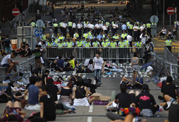 Акция протеста в центре Гонконга
