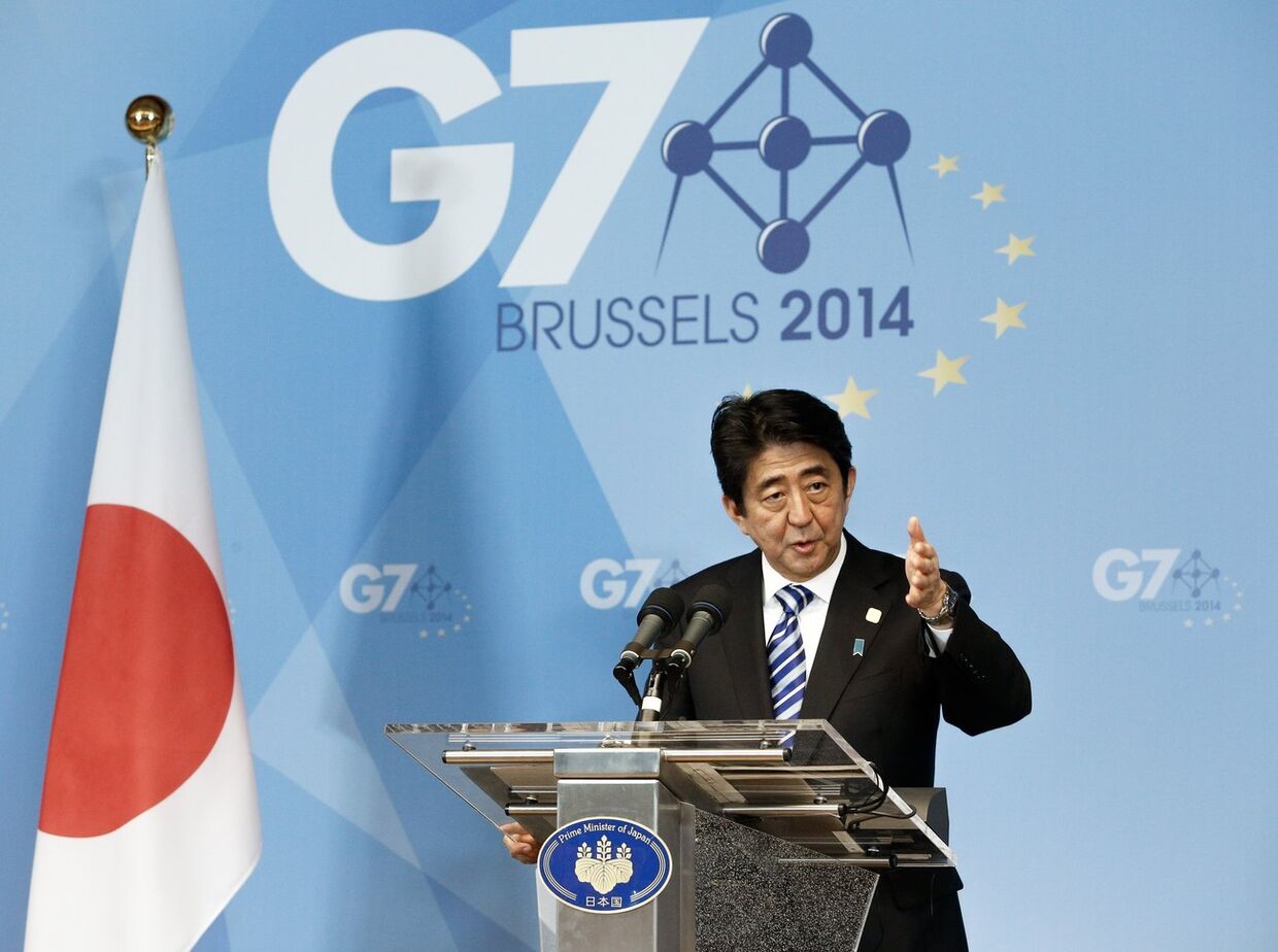 Премьер-министр Японии Синдзо Абэ на саммите G7 в Брюсселе