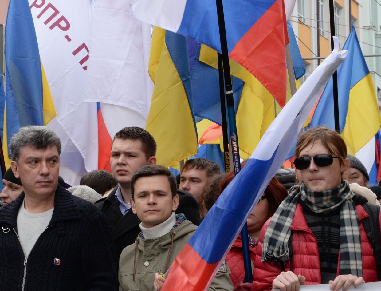 Антивоенный марш в Москве