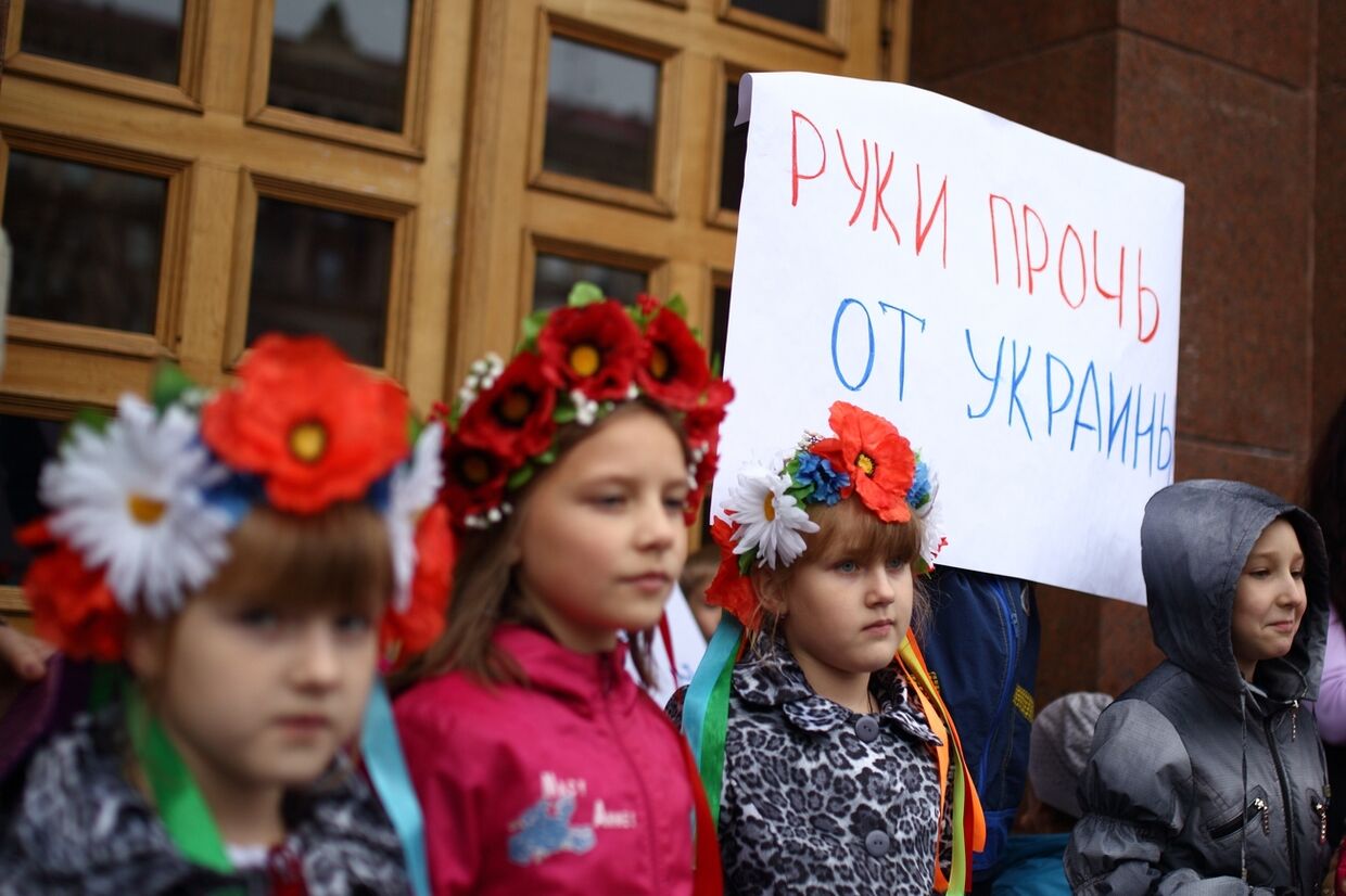 Дети на митинге в Киеве