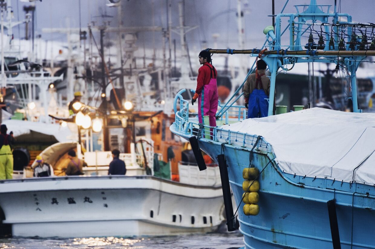 Рыболовецкие суда у пристани на острове Хоккайдо
