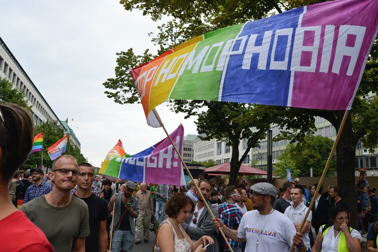 Акция в поддержку российского ЛГБТ-сообщества в Берлине