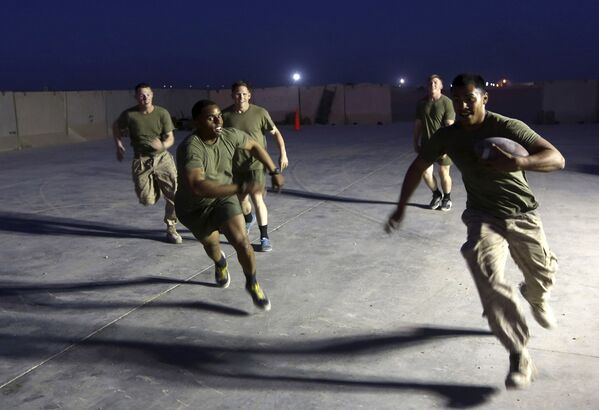 Американские солдаты на военной базе Camp Bastion в провинции Гильменд
