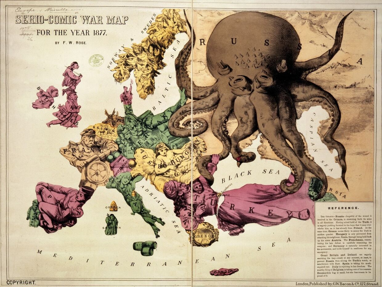 Карта Европы 1877 года