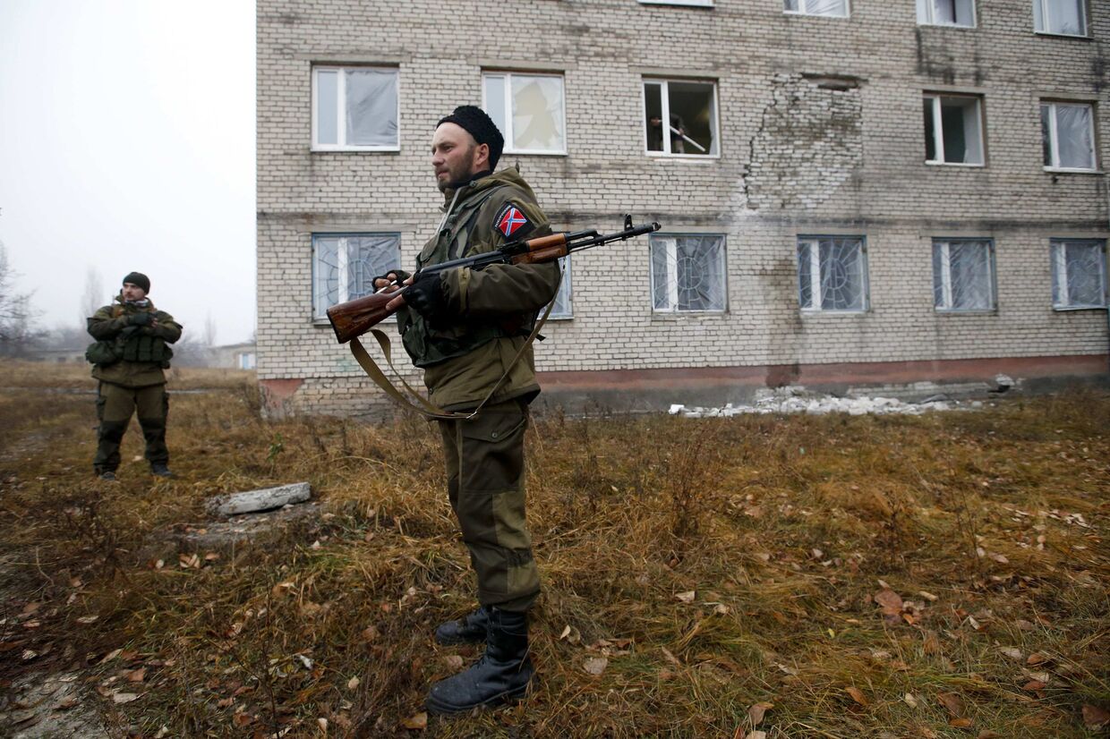 Ополченцы в городе Первомайск Луганской области