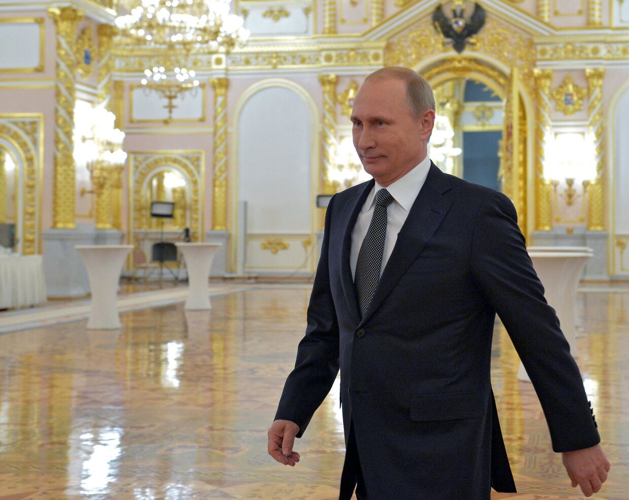 Президент России Владимир Путин перед началом оглашения ежегодного послания Федеральному Собранию