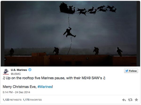 Позравление с Рождеством от Корпуса морской пехоты США