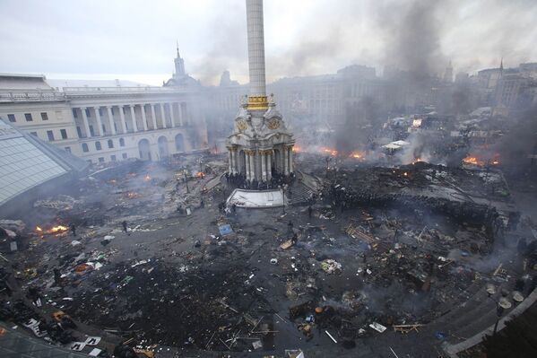 Площадь Независимости в Киеве 19 февраля 2014 года