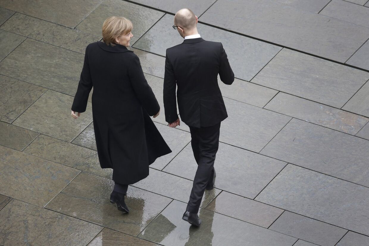 Ангела Меркель и Арсений Яценюк, визит украинского премьер-министра в Берлин