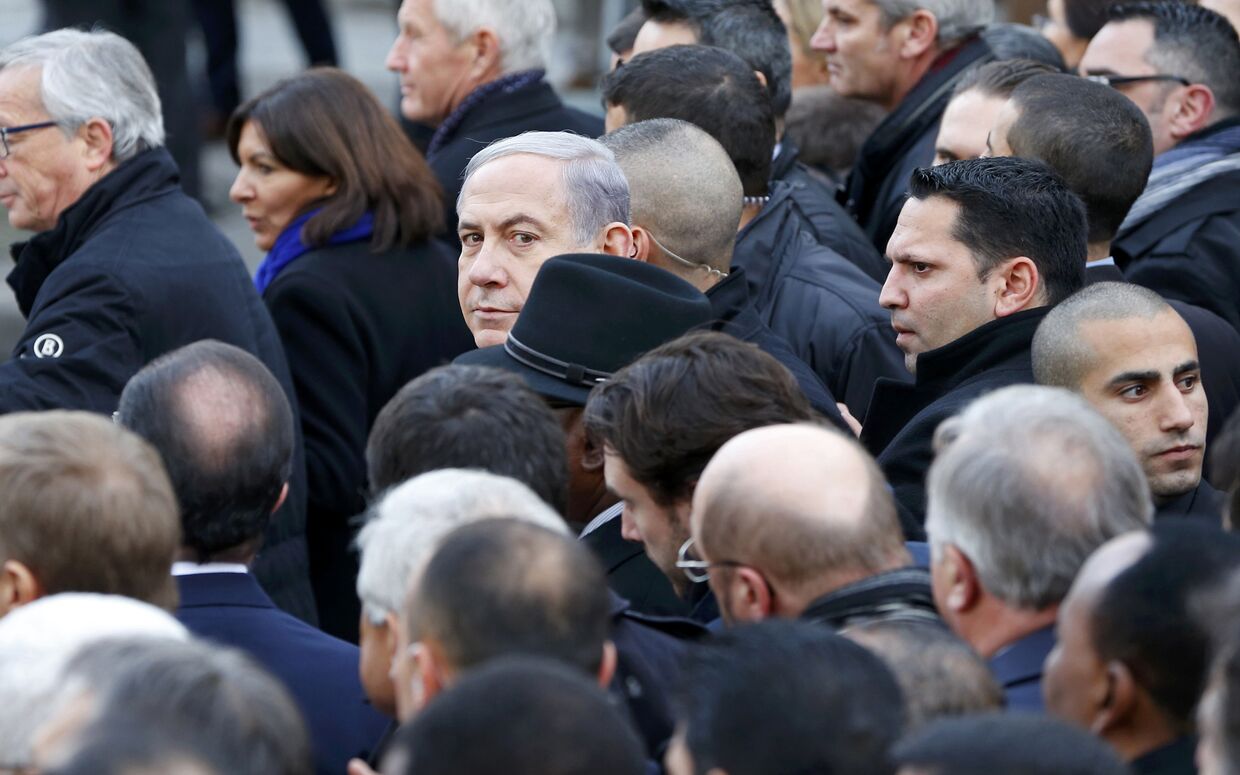 Премьер-министр Израиля Биньямин Нетаньяху на марше единства в Париже