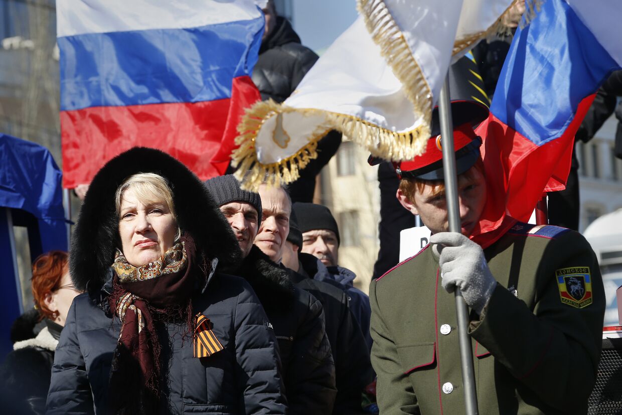 Пророссийский митинг в Донецке, март 2014 года