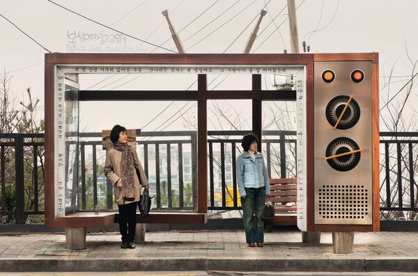 Автобусная остановка в Южной Корее