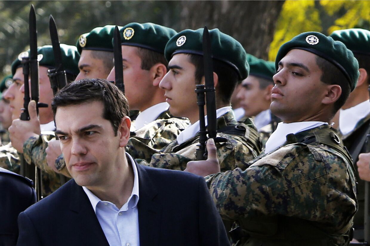 Премьер-министр Греции Алексис Ципрас во время визита на Кипр