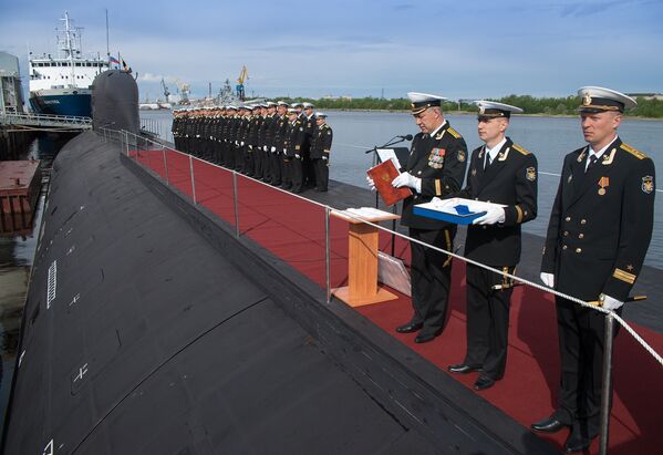 Первая многоцелевая атомная подлодка К-560 «Северодвинск» проекта «Ясень» принята в состав ВМФ России
