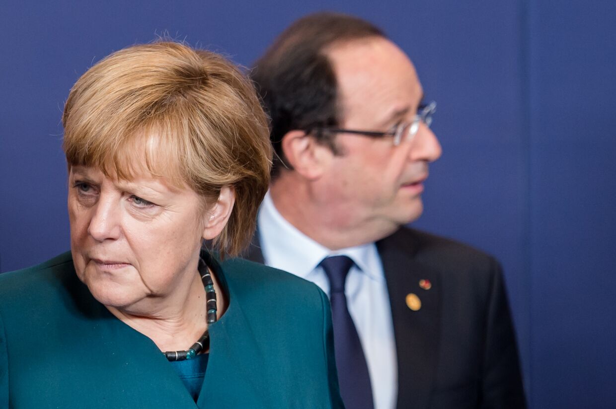 Канцлер ФРГ Ангела Меркель и президент Франции Франсуа Олланд