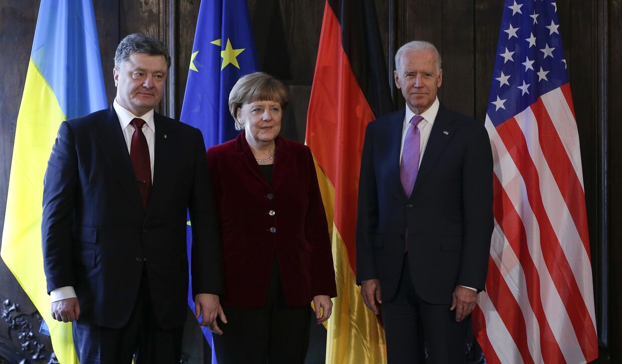 Петр Порошенко, Ангела Меркель и Джо Байден на Мюнхенской конференции
