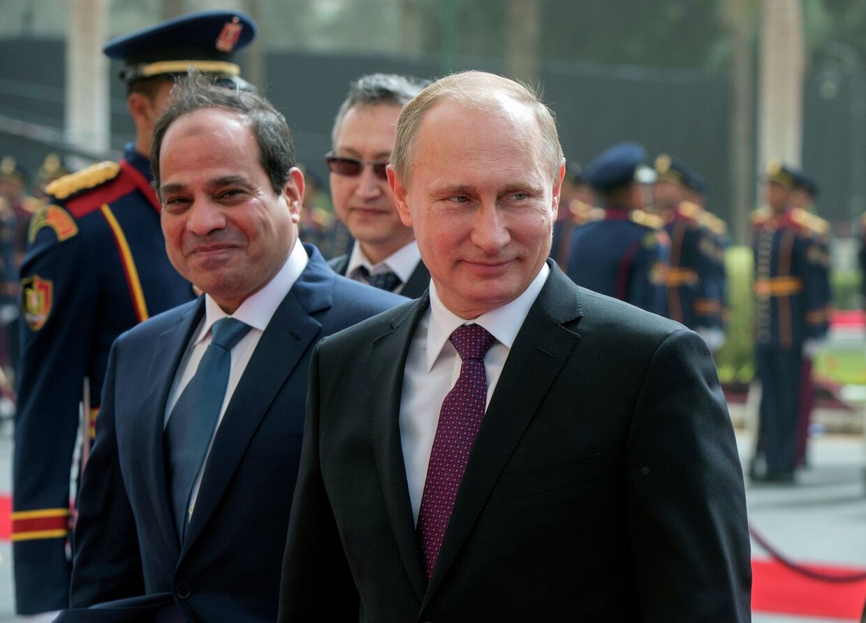 Президент России Владимир Путин и президент Египта Абдель Фаттах ас-Cиси