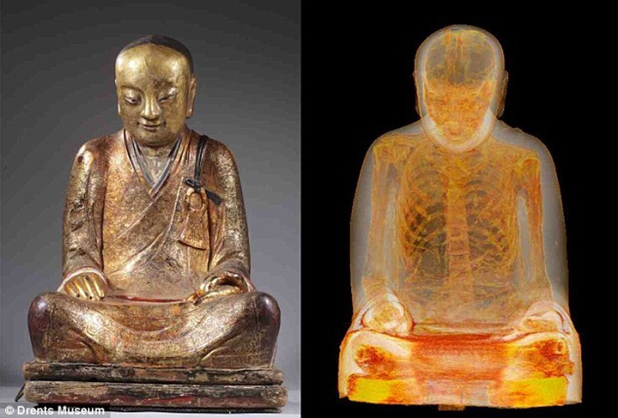 Статуя Будды, внутри которой обнаружили мумию