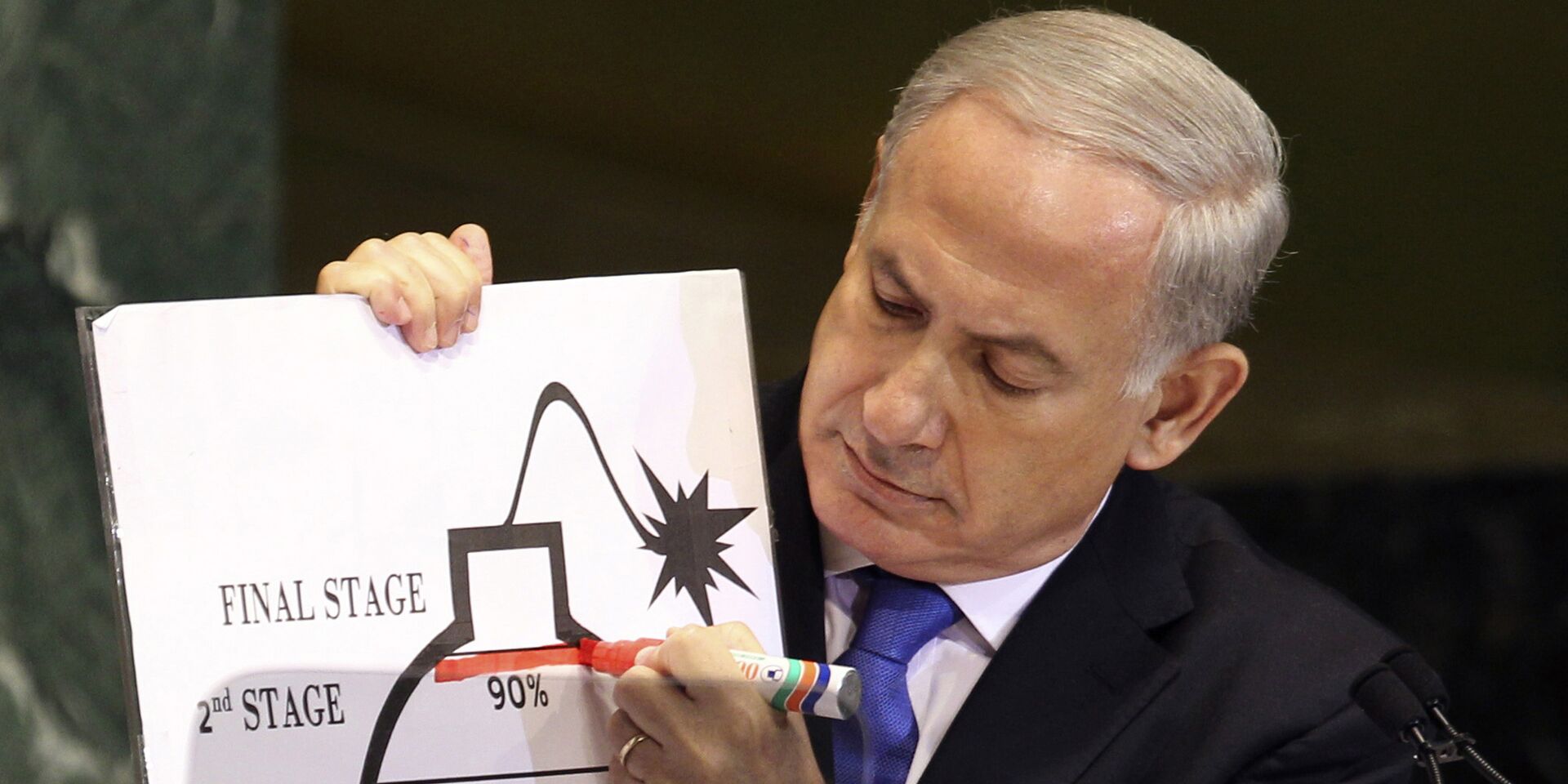 Премьер-министр Израиля Биньямин Нетаньяху демонстрирует схему атомной бомбы - ИноСМИ, 1920, 14.06.2023