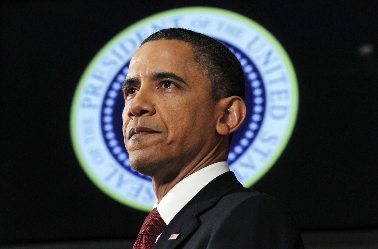 Барак Обама говорит о ситуации в Ливии в Национальном университете обороны в Вашингтоне