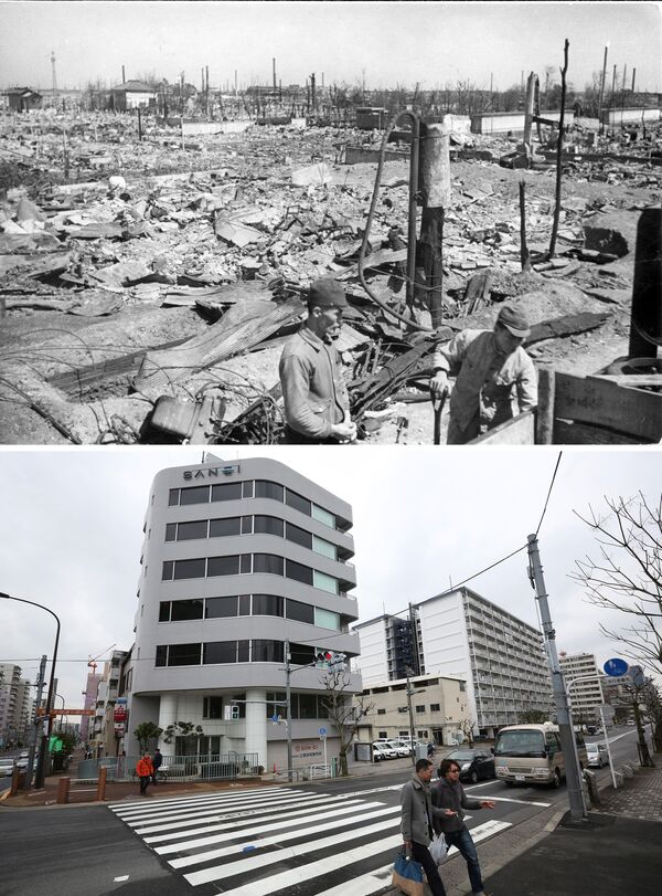 Разрушения после бомбардировки Токио 10 марта 1945 года