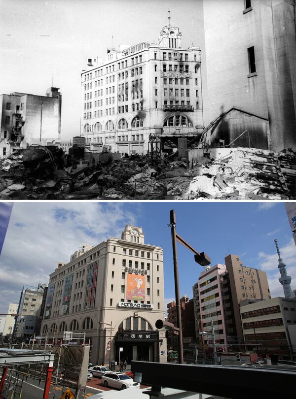 Разрушения после бомбардировки Токио 10 марта 1945 года
