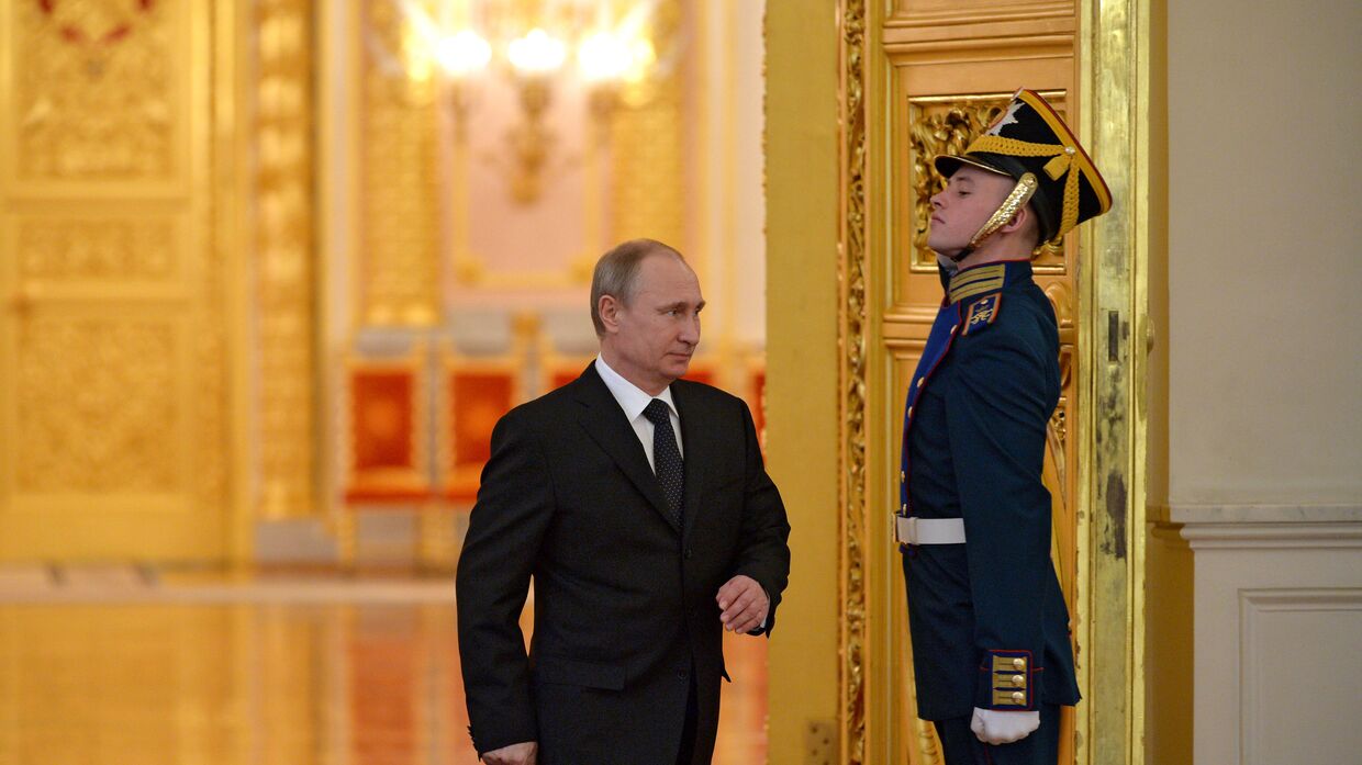 Президент России Владимир Путин во время 36-го заседания Российского организационного комитета Победа в Кремле