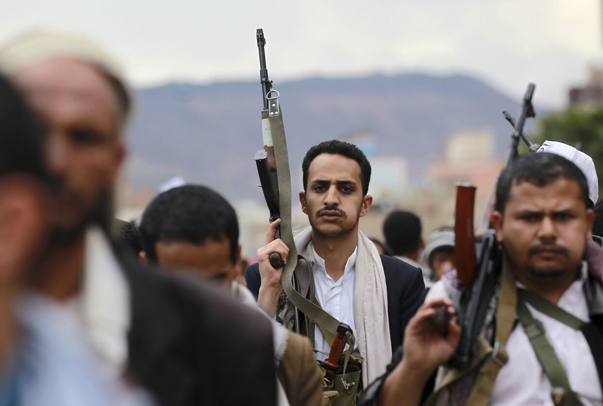 Протест хуситов против авиуаударов Саудовской Аравии, Сана, Йемен