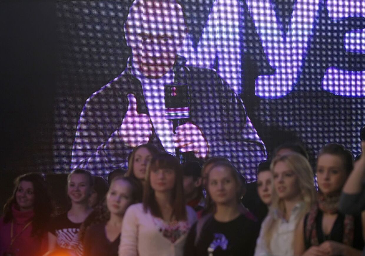 Владимир Путин на съемках специального проекта телеканала Муз-ТВ