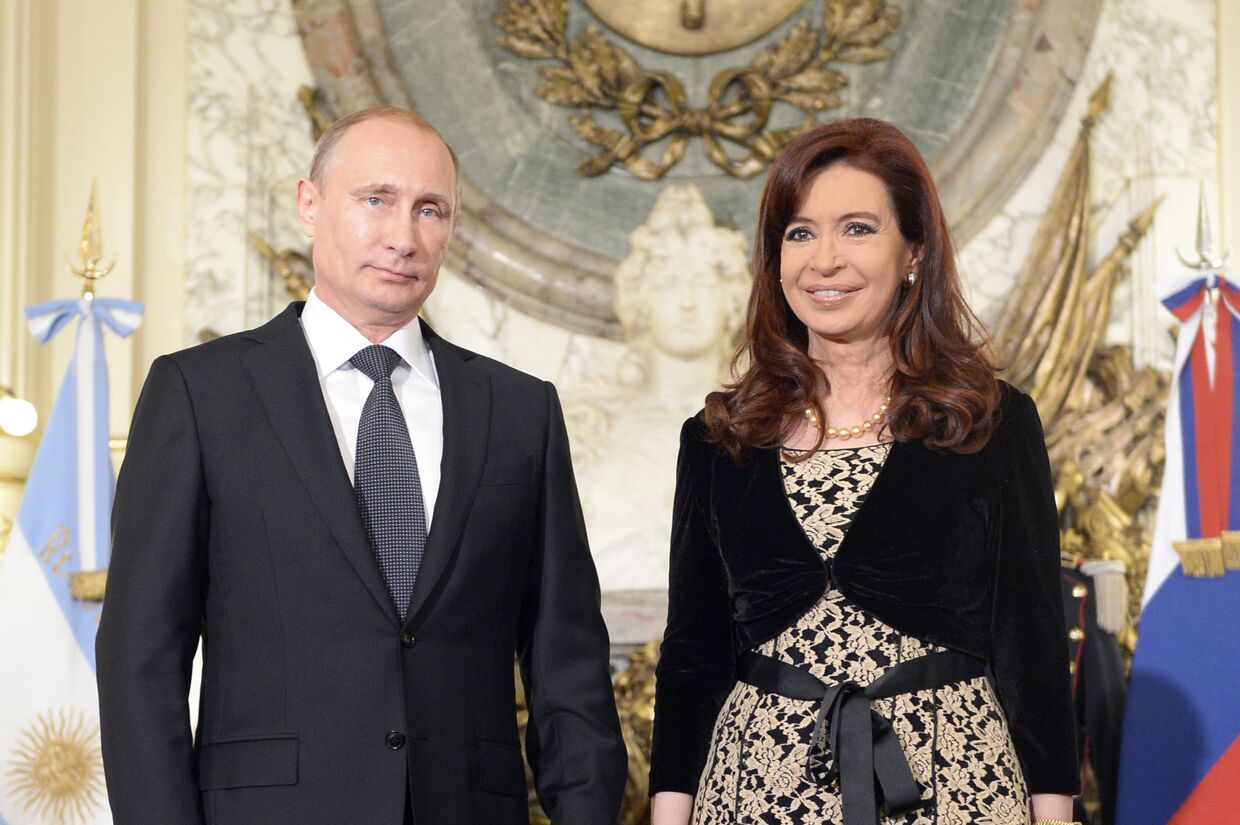 Президент России Владимир Путин и президент Аргентины Кристина Фернандес де Киршнер
