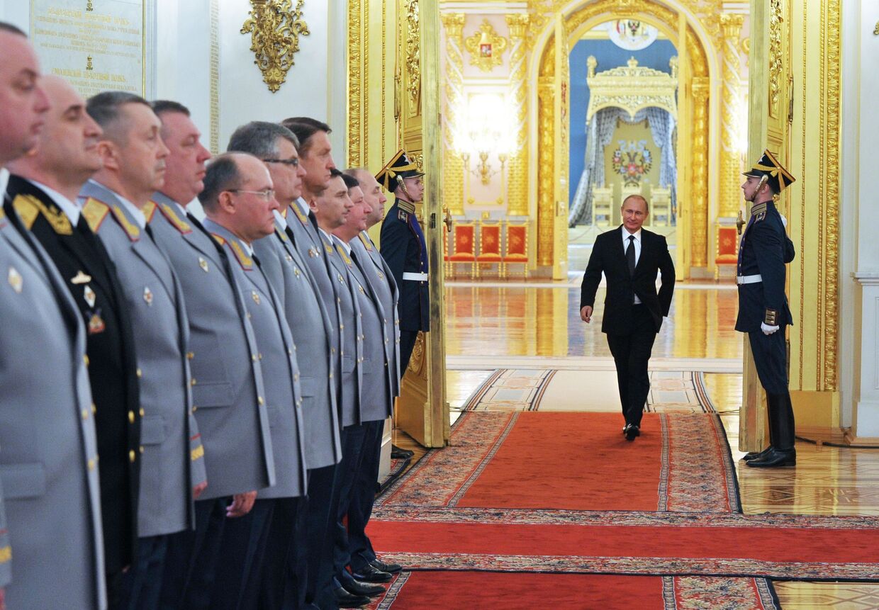 Встреча Владимира Путина с высшими офицерами и прокурорами в Кремле