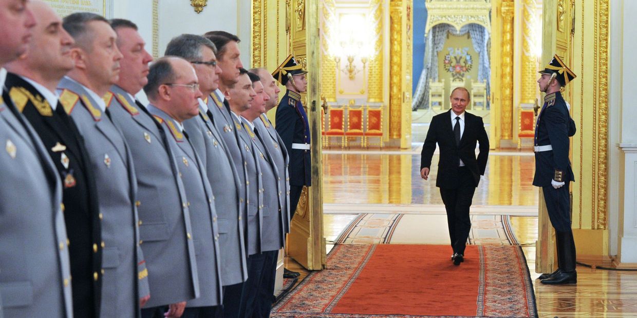 Встреча Владимира Путина с высшими офицерами и прокурорами в Кремле
