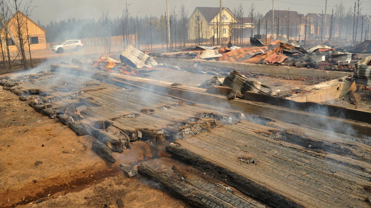 Последствия лесного пожара в Забайкальском крае