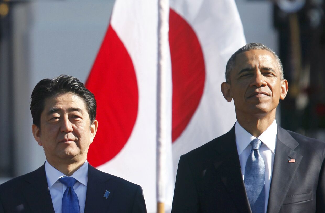 Премьер-министр Японии Синдзо Абэ и президент США Барак Обама, визит Синдзо Абэ в США