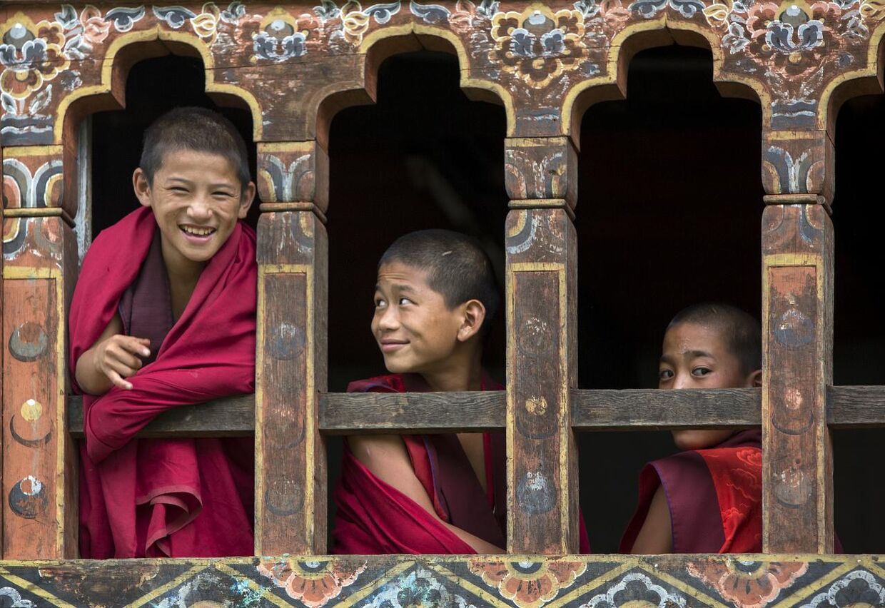 Дети-монахи в Бутане