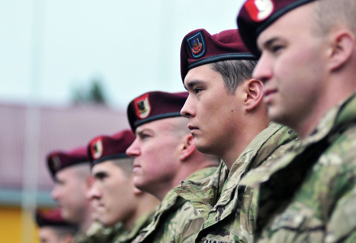 Военнослужащие 173-й бригады армии США перед началом украинско-американских командно-штабных учений Фиарлес Гардиан - 2015