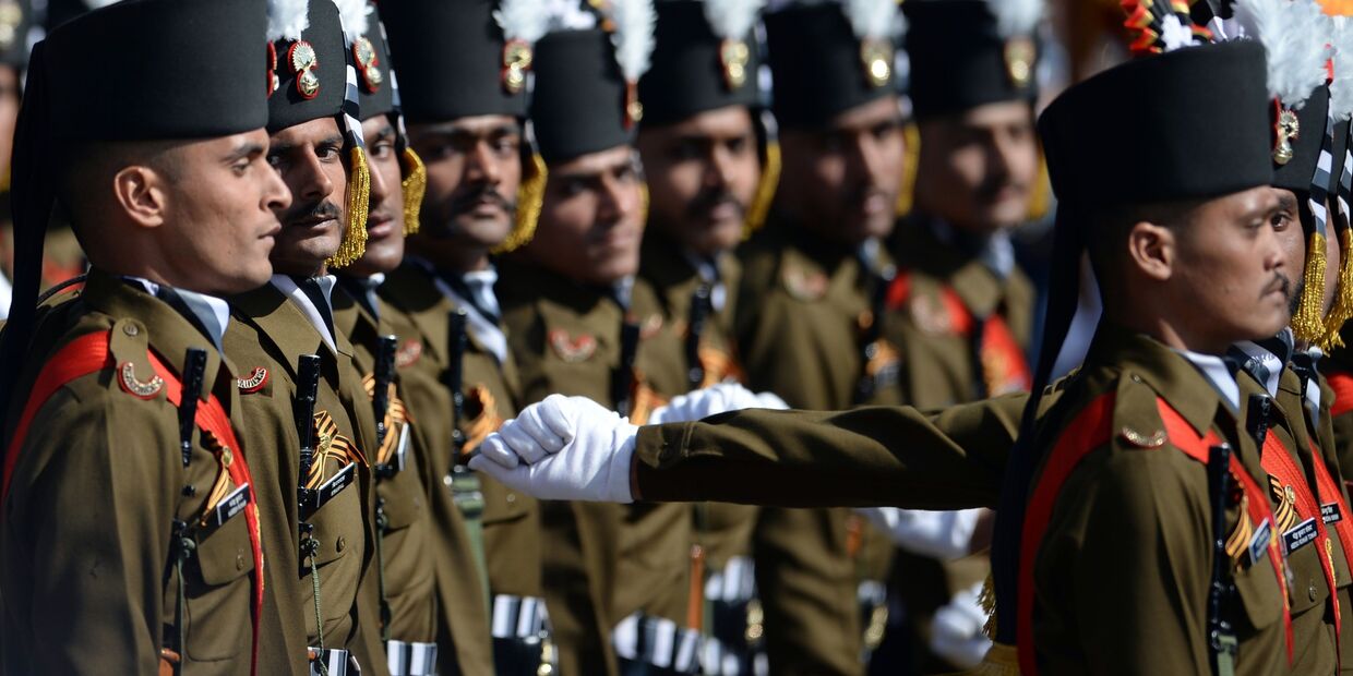 Военнослужащие гренадерского полка Вооруженных сил Индии во время Парада Победы в Москве