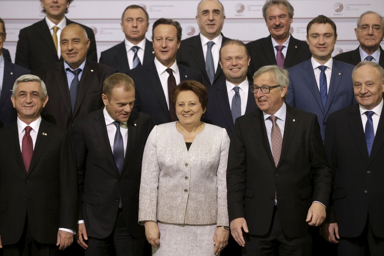Совместное фото лидеров ЕС на саммите Восточное партнерство в Риге, Латвия